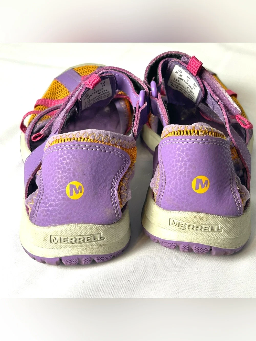 Merrell Dragonfly Sport Sandals Kids Youth Girls Size 3 M Purple/Orange